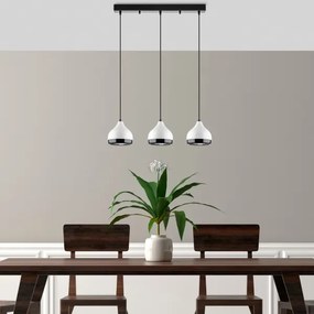 Lustră pe cablu YILDO 3xE27/40W/230V alb/negru