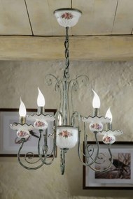 Candelabru clasic cu 5 brate realizat manual din ceramica SANREMO