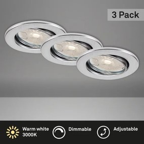 Brilo - Set 3x spot LED încastrat pentru baie, dimerizabil, DIMM LED/5,5W/230V IP23