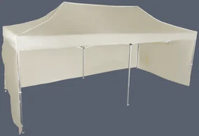 Pavilion de grădină 3x6m – din aluminiu, 3 pereţi laterali, Bej
