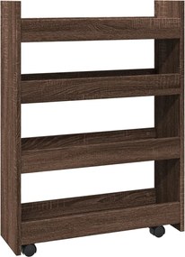 vidaXL Cărucior de depozitare îngust, 4 niveluri stejar maro lemn