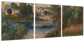 Tablou - Auguste Renoir, Landscape at Vetheuil, reproducere (cu ceas) (90x30 cm)