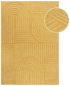 Covor din lână Flair Rugs Zen Garden 160 x 230 cm, galben
