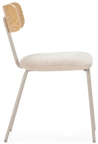 Scaun de dining bej/în culoare naturală tapițat Olimpia – MOME