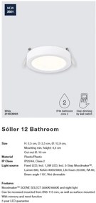 Spot incastrabil tavan fals, pentru baie IP20/44, 3-Step MOODMAKER, Sóller 12 2110726101 NL
