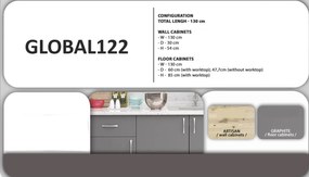 Bucatarie GLOBAL122 - gri/artisan/antracit