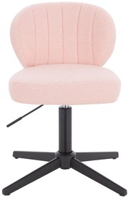 HR193CROSS Scaun Roz Pudra Boucle cu Bază Neagră