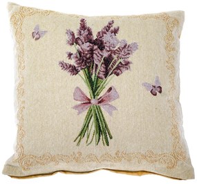 Față de pernă Buchet de lavandă, bej, 40 x 40 cm