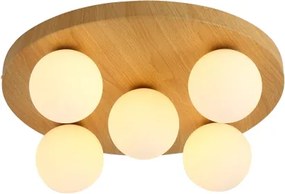 Brilagi - Plafonieră LUND WOOD 5xG9/9W/230V, Ø 40 cm, lemn de hevea