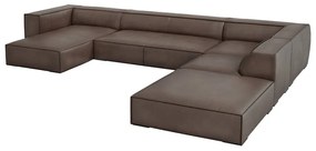 Colțar maro cu tapițerie din piele (cu șezlong pe partea dreaptă) Madame – Windsor &amp; Co Sofas