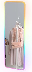 HOMCOM Oglindă de Corp Intreg cu Lumini LED 120x40 cm Oglindă de Perete cu Iluminare de 7 Culori RGB si Functie de Memorie | Aosom Romania