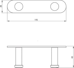 🛁 Cârlig dublu JASMIN, finisaj nero mat – Cod ADJ_N12L