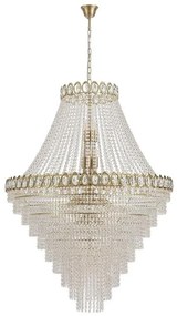 Lustra casa scarii alama satin, cristal transparent Louis Phillipe 28L