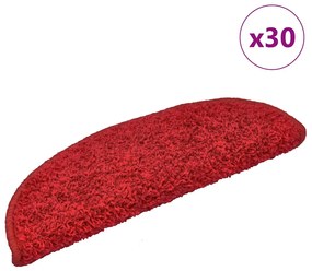 vidaXL Covorașe scară 30 buc roșu 65x21x4 cm