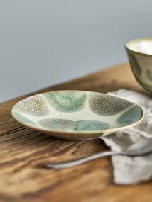 Set 4 farfurii din ceramică natur, pictate manual cu motive botanice, „Bethany", 20,5 x 4 cm (Copy 1)