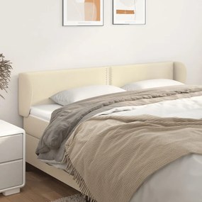 3117102 vidaXL Tăblie de pat cu aripioare crem 163x23x78/88 cm piele ecologică