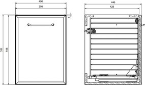 Cersanit MILLE S1022-010 - dulap suspendat pentru baie cu coș pentru rufe, 40 x 45 cm, mentă