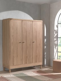 Dulap cu 3 Uși Forrest Oak, pentru Camera Copii, din Lemn de Stejar, Natur – Vipack