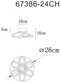 Plafonieră LED Globo 67386-24CH MELISAND 24W/230V d. 26 cm auriu