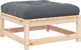 vidaXL Taburet de grădină cu pernă, lemn masiv de pin