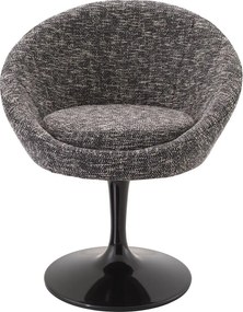 Scaun pivotant design elegant LUX O'Neill, cambon negru 115387 HZ