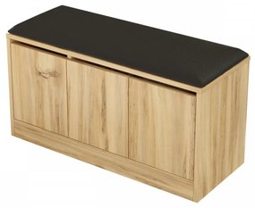 Dulap Pantofi Tip Bancuta, PAL Melaminat, MR2 - KE, Natural / Negru