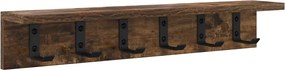 vidaXL Răcător de paltoane montat pe perete Pe perete Stejar fumuriu