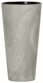 Ghiveci de flori TUBUS SLIM BETON EFFECT cuinserție 30 cm, gri, 4HOME