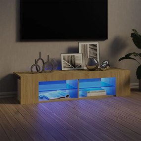 Comoda TV cu lumini LED, stejar Sonoma, 135x39x30 cm 1, Stejar sonoma