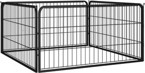 vidaXL Padoc pentru câini cu 4 panouri, negru, 100x50 cm, oțel