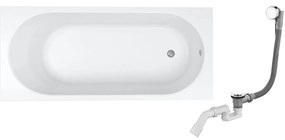 Set cada dreptunghiulară Oltens Lykke 10011000, sifon pentru cadă Oltens Oster 03001100