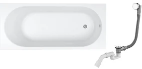 Set cada dreptunghiulară Oltens Lykke 10011000, sifon pentru cadă Oltens Oster 03001100