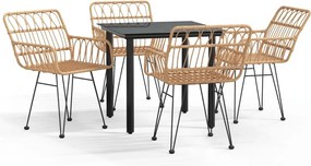 vidaXL Set mobilier de grădină, 5 piese, poliratan