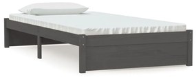 814941 vidaXL Cadru de pat, gri, 100x200 cm, lemn masiv