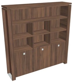 Dulap înalt Verno+ S 200 x 46 x 210 cm, cu rafturi, nuc / maro