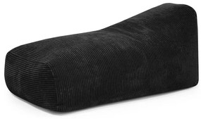 Fotoliu bean bag negru cu tapițerie din catifea reiată Snug 130 – SLOWDOWN