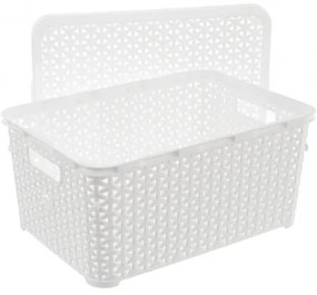 Orion Box cu capac RATAN, 10 l, alb
