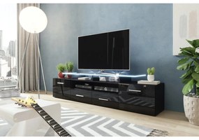 Masă TV + Dulap Blaise (Negru + Negru lucios ) (fără iluminat). Promo -16%. 1058804