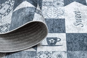 ANDRE 44211 covor lavabil gresii de Lisbona, bucatarie, anti-alunecare - gri / argintiu
