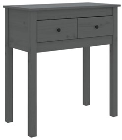 814611 vidaXL Masă consolă, gri, 70x35x75 cm, lemn masiv de pin