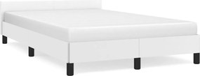 vidaXL Cadru de pat fără saltea alb 120x190 cm piele artificială