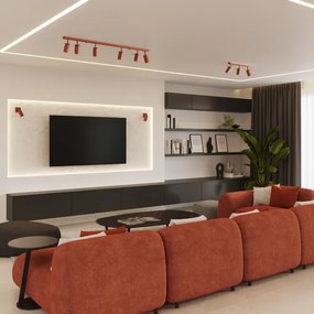 Spot de perete Sollux SL.1506 RING 1xGU10/10W/230V roșu