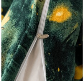 Lenjerie cocolino YELLOW BUTTERFLY verde inchis Dimensiune lenjerie de pat: 70 x 90 cm | 140 x 220 cm