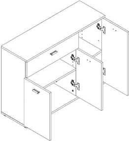 Comodă, albă, NENA TYP 3