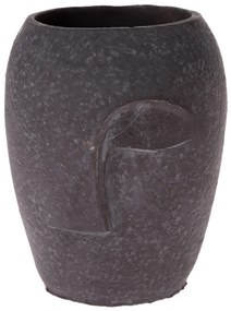 Ghiveci din beton Bărbat necunoscut, negru, 11,5 x 15 cm