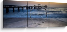 Tablou cu port în Namibia (cu ceas) (90x30 cm)