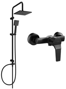 Mexen Tord set de duș montat pe suprafață cu ploaie și baterie de duș Caro, negru - 746640200-70