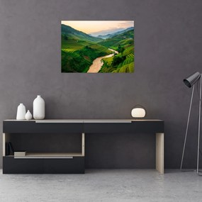 Tablou pe sticlă - Terase de orez II. (70x50 cm)