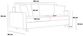 Canapea două locuri Edasich (gri). 1087924