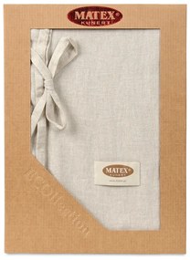 Lenjerie de pat din bumbac și in, bej, 220 x 200 cm, 2x 70 x 80 cm